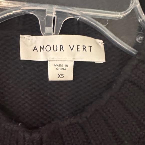 Amour Vert Black Sweater with Abstract Pink, Green, and Orange Design - Picture 2 of 4
